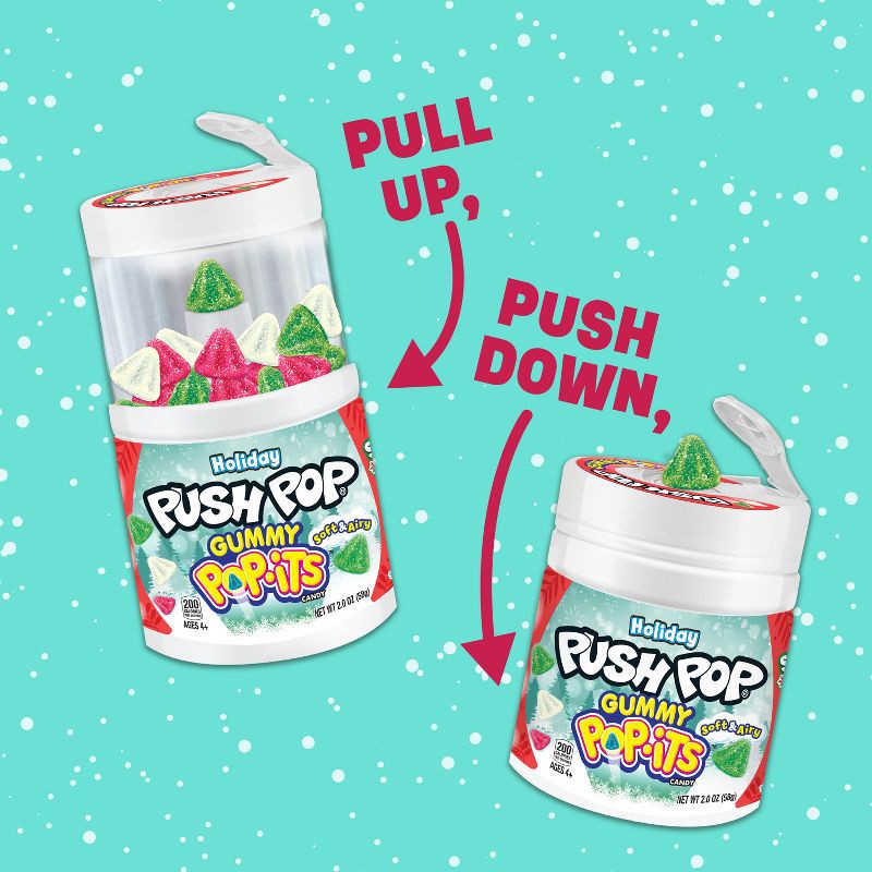 slide 3 of 5, Push Pop Gummy Pop-Its Christmas Candy Stocking Stuffers - 0.266oz, 0.266 oz