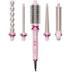 Wavytalk Heatwave Pro 5-in-1 Curling Wand Set, Includes Thermal Brush and 4 Interchangeable Ceramic Barrel for Multiple Styles, Model 350S