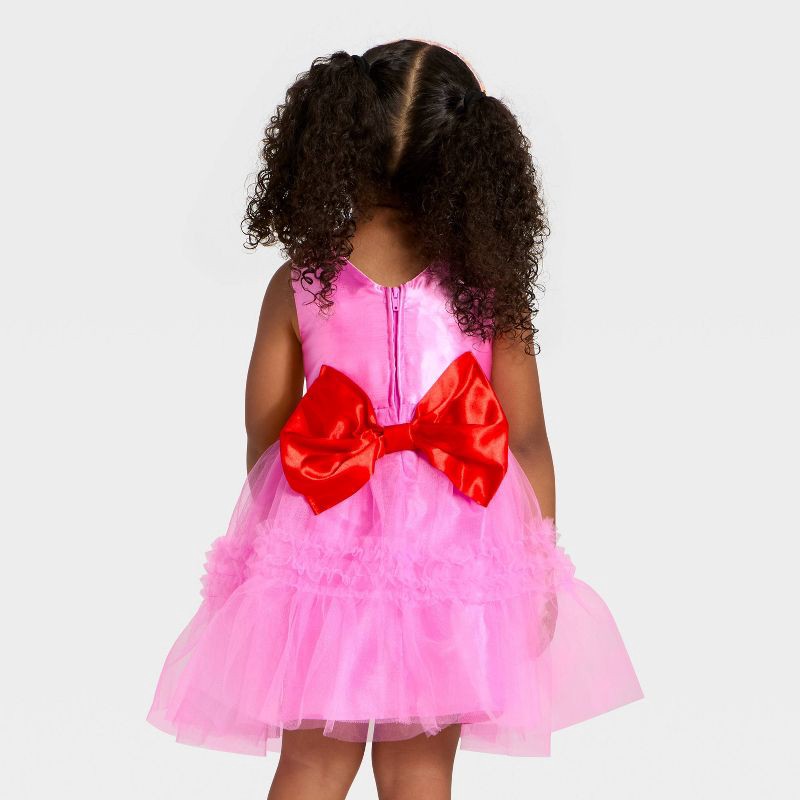 slide 2 of 3, Toddler Girls' The Grinch Christmas Cindy Lou Who Bow Couture Tulle Dress - Pink 4T, 1 ct