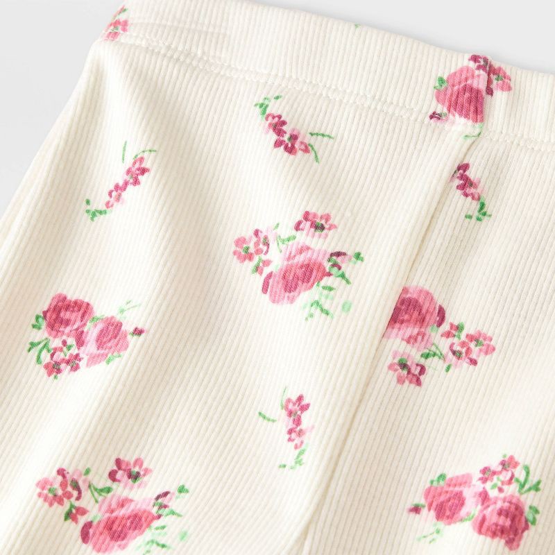 slide 4 of 4, Grayson Mini Baby Girls' 2pc Amour Love Floral Fleece Sweatshirt & Pants Set - Off-White 3-6M, 2 ct