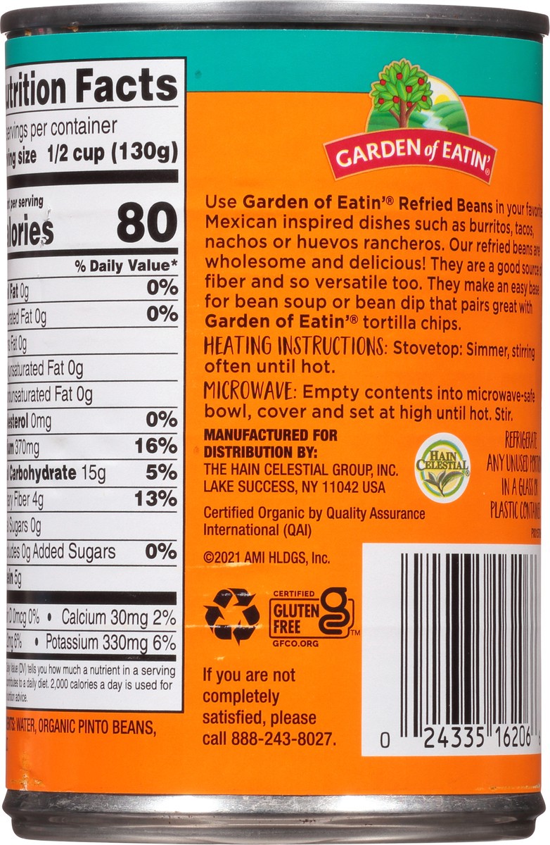 slide 9 of 11, Garden of Eatin' Organic Traditional Refried Beans 16 oz, 16 oz