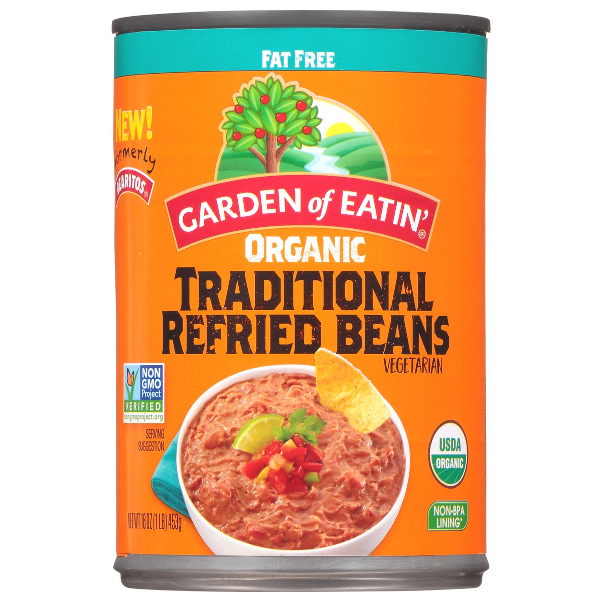 slide 1 of 1, Bearitos Organic Traditional Refried Beans, 16 oz