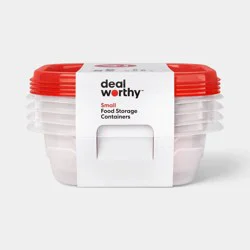 Small Square Food Storage Containers - 23oz/4ct - Dealworthy™