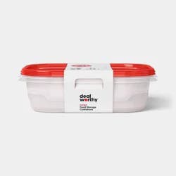 Large Rectangle Food Storage Containers - 128oz/2ct - Dealworthy™