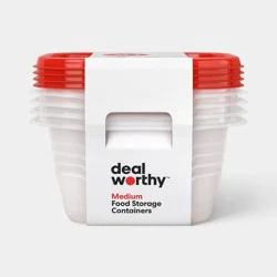 Medium Square Food Storage Containers - 42oz/4ct - Dealworthy™