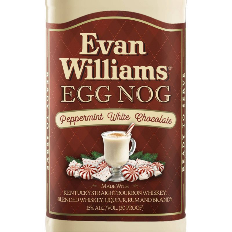slide 2 of 8, Evan Williams Peppermint White Chocolate Egg Nog - 750ml Bottle, 750 ml
