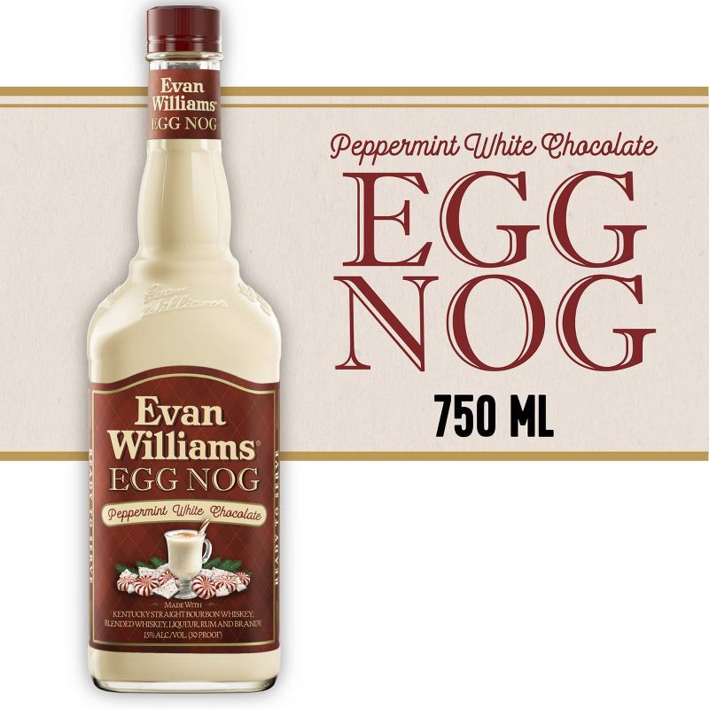 slide 4 of 8, Evan Williams Peppermint White Chocolate Egg Nog - 750ml Bottle, 750 ml