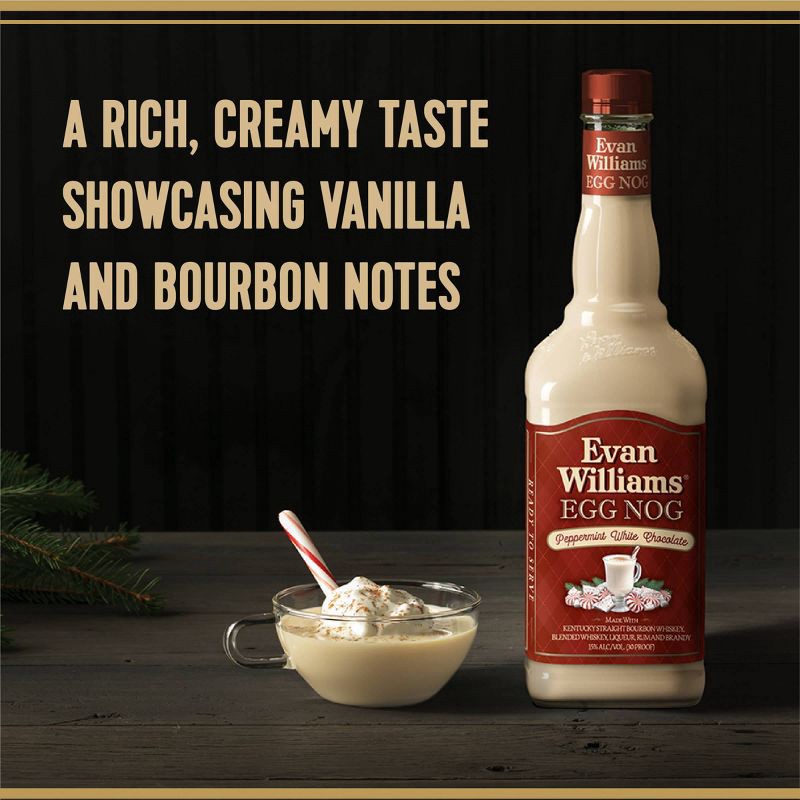 slide 5 of 8, Evan Williams Peppermint White Chocolate Egg Nog - 750ml Bottle, 750 ml