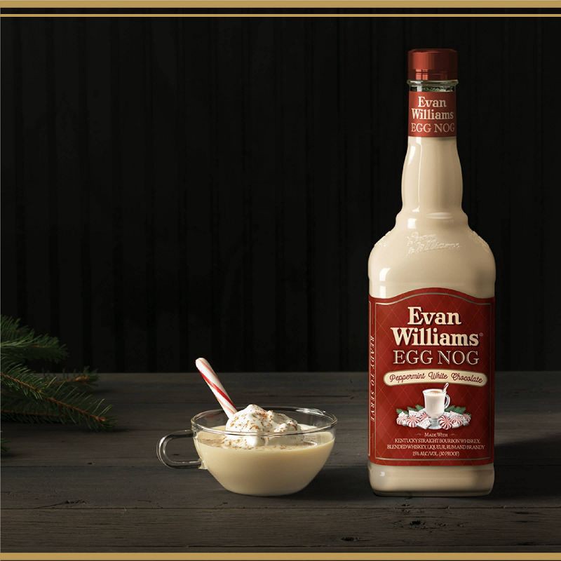slide 7 of 8, Evan Williams Peppermint White Chocolate Egg Nog - 750ml Bottle, 750 ml