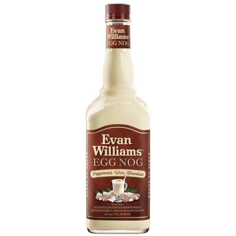 slide 1 of 8, Evan Williams Peppermint White Chocolate Egg Nog - 750ml Bottle, 750 ml
