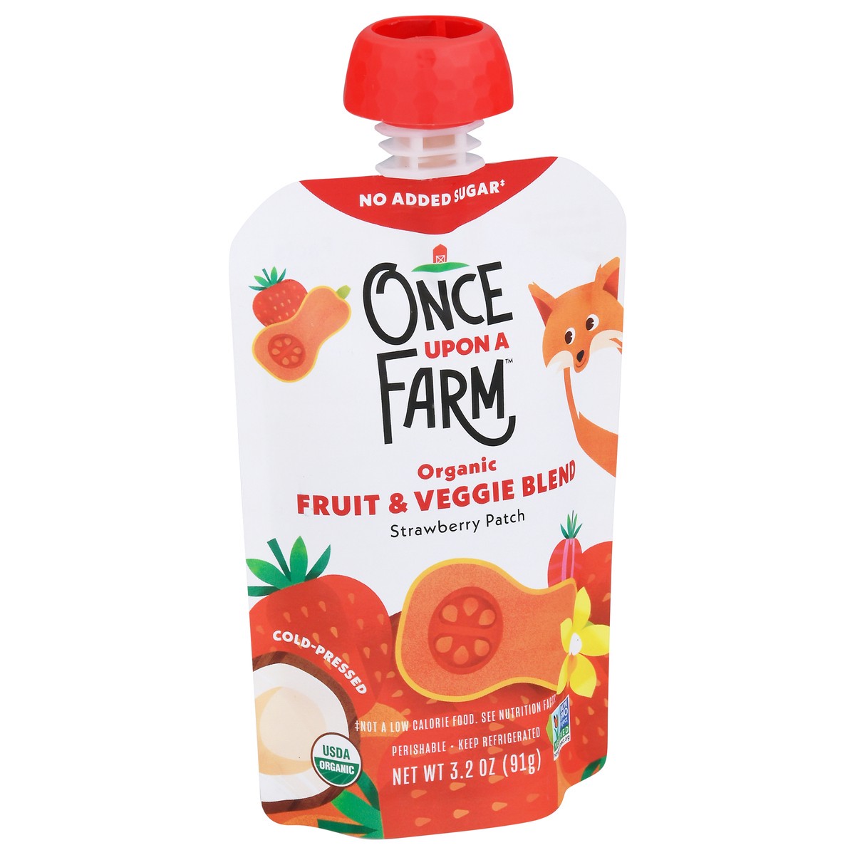 slide 12 of 14, Once Upon a Farm Organic Strawberry Patch Fruit & Veggie Blend 3.2 oz, 3.2 oz