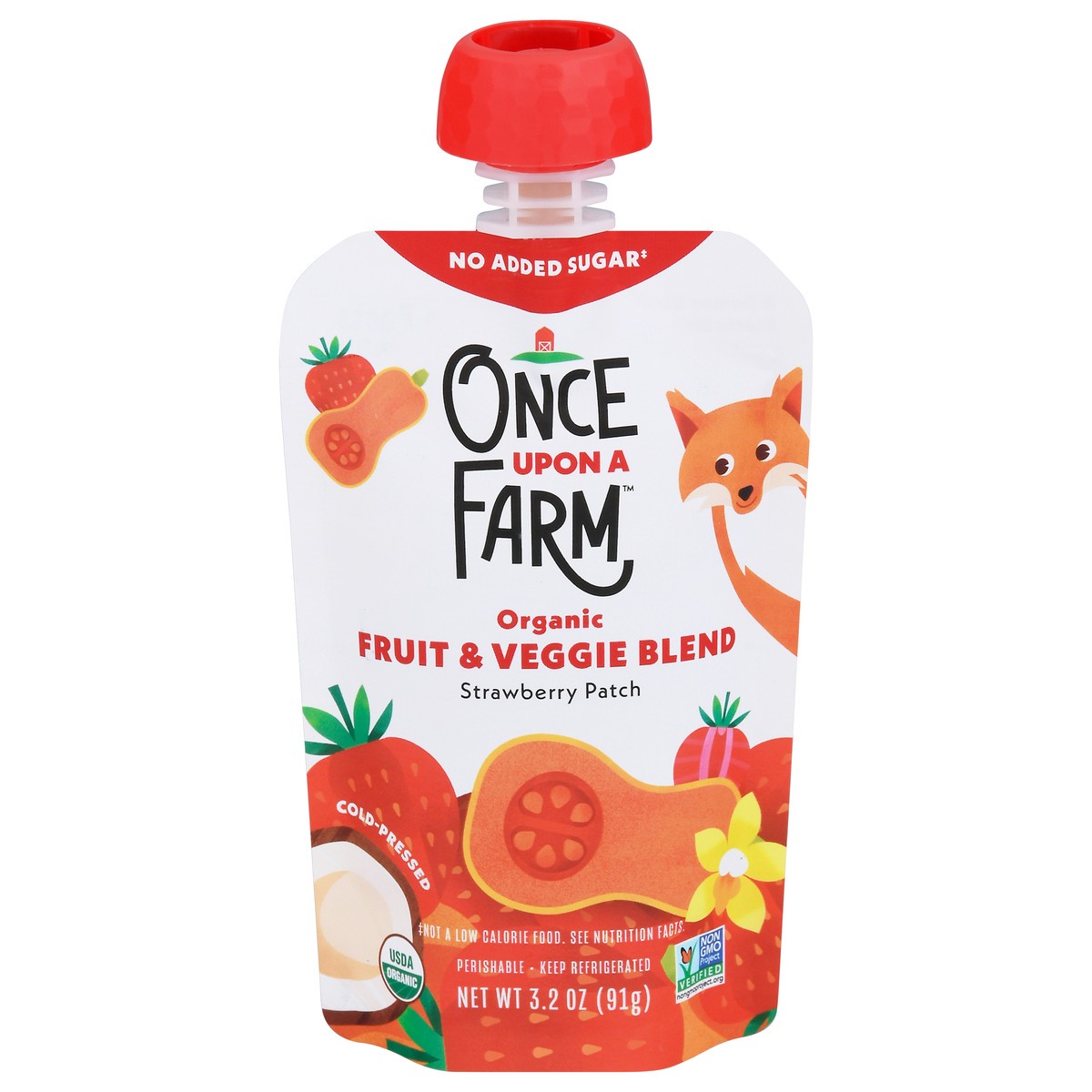 slide 4 of 14, Once Upon a Farm Organic Strawberry Patch Fruit & Veggie Blend 3.2 oz, 3.2 oz