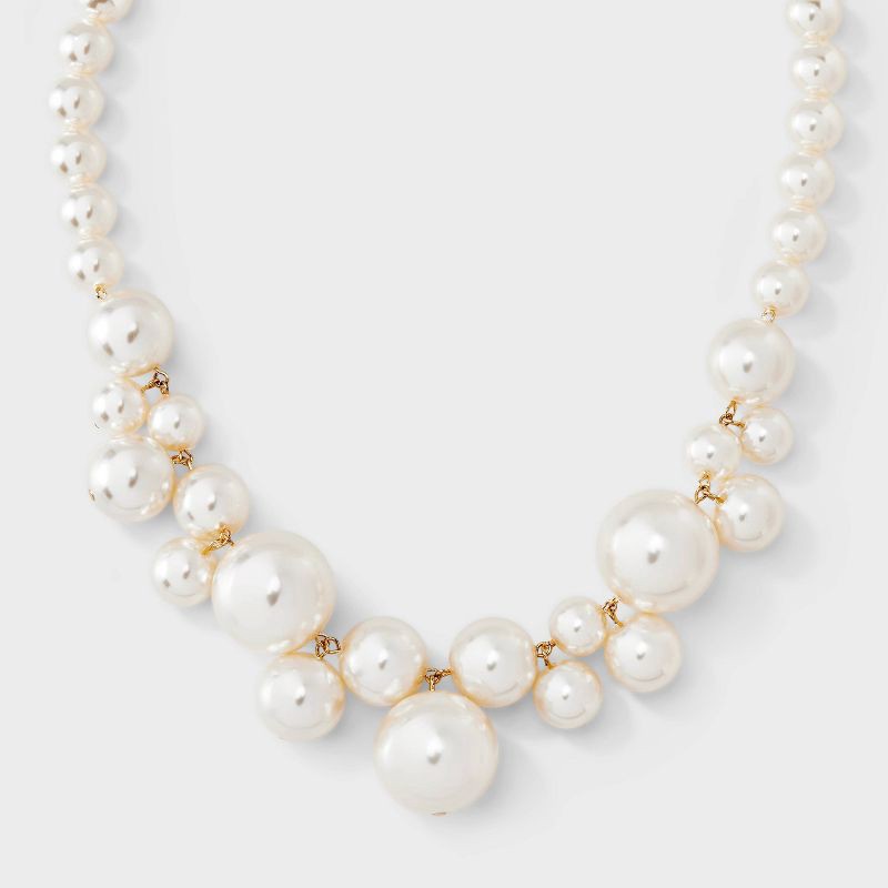 slide 1 of 4, Pearl Necklace - A New Day™ Gold/White, 1 ct