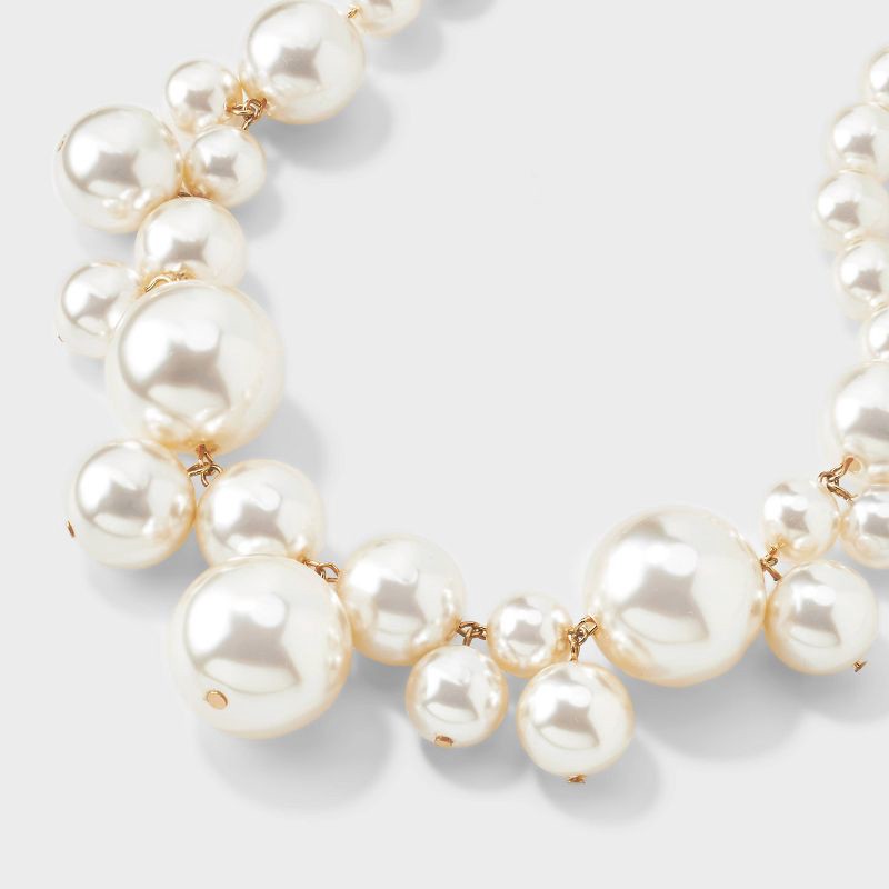 slide 4 of 4, Pearl Necklace - A New Day™ Gold/White, 1 ct