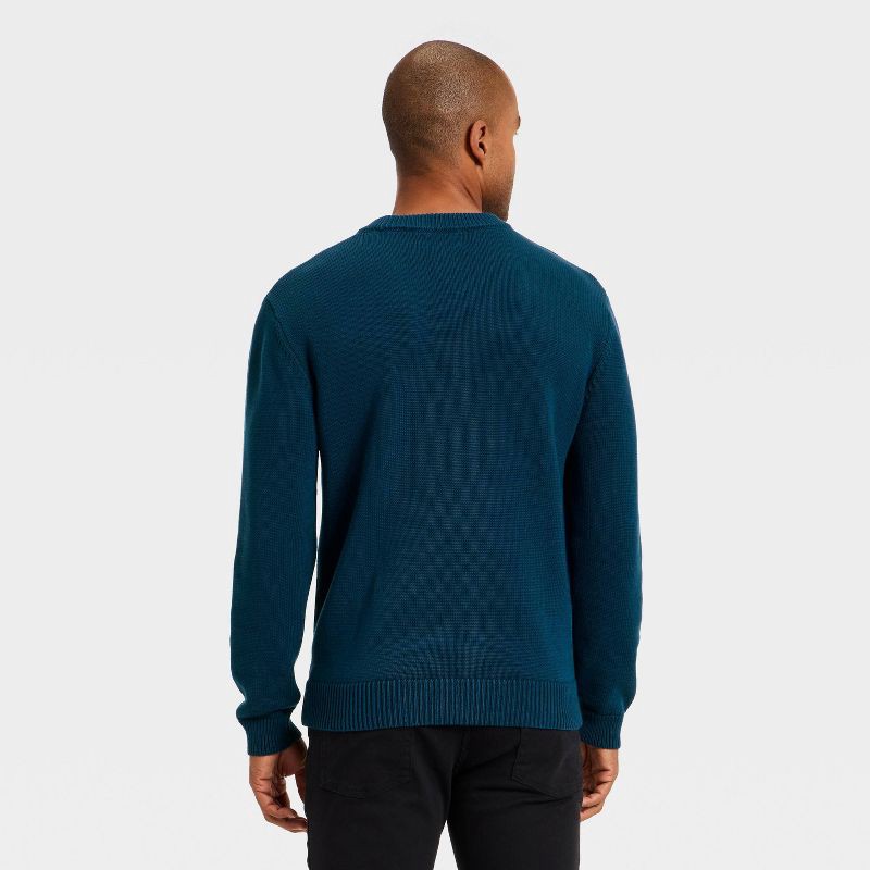 slide 2 of 3, Men's Textured Crewneck Sweater - Goodfellow & Co™ Navy Blue XXL, 1 ct