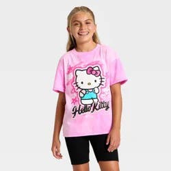 Girls' Hello Kitty Short Sleeve Oversized Graphic T-Shirt - Pink S
