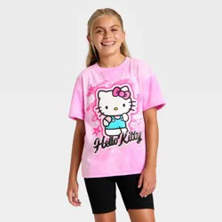 Girls' Hello Kitty Short Sleeve Oversized Graphic T-Shirt - Pink L