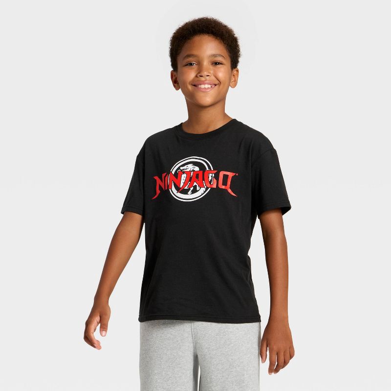 slide 2 of 4, Boys' LEGO Ninjago Short Sleeve Front and Back Graphic T-Shirt - Black S, 1 ct