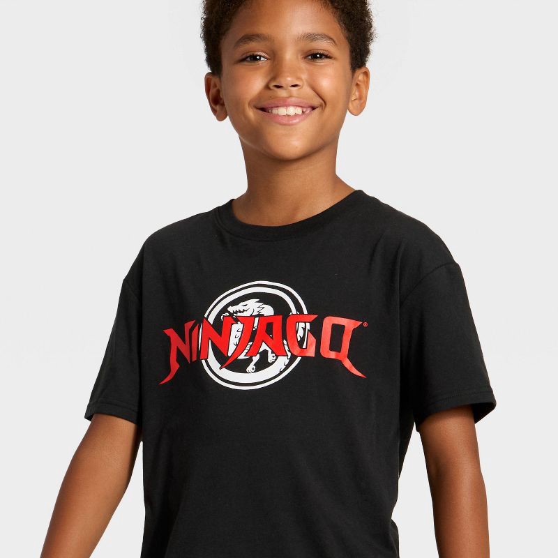 slide 3 of 4, Boys' LEGO Ninjago Short Sleeve Front and Back Graphic T-Shirt - Black L, 1 ct