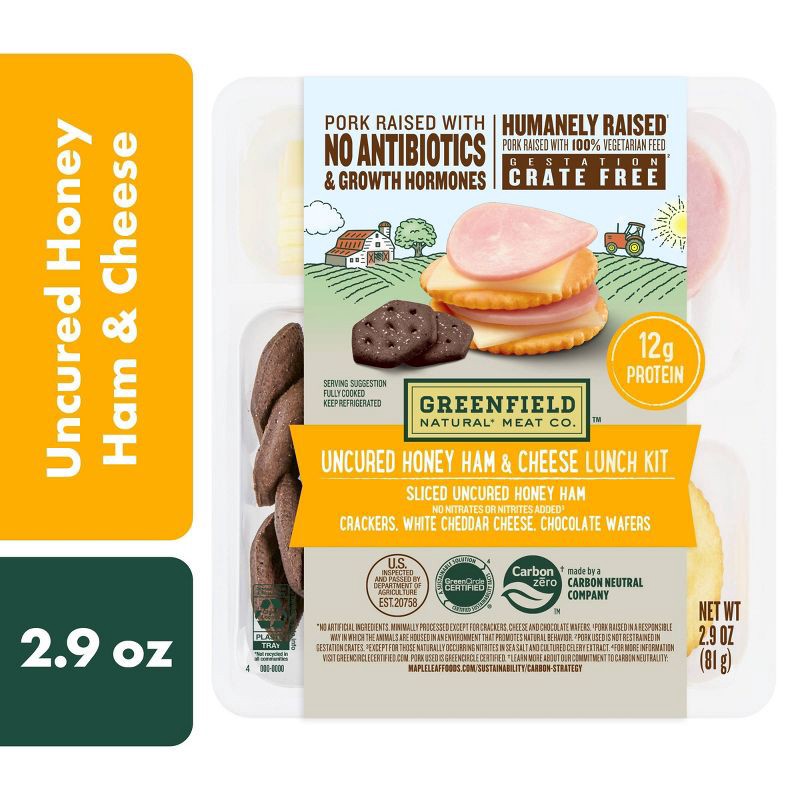 slide 3 of 4, Greenfield Natural Meat Co. Honey Ham Boneless Sliced Lunch Kit - 2.9oz, 2.9 oz