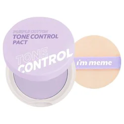 I'm Meme Purple Cotton Tone Control Pact - 0.35 fl oz: Shine Control, Skin Tone Improvement, Oil Control, Makeup Setting