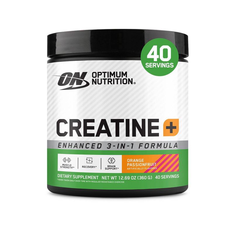 slide 1 of 13, Optimum Nutrition Creatine+ Sports Nutrition Supplement Powder - Orange Passionfruit - 40svs/12.69oz, 12.69 oz