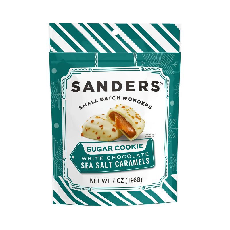 slide 1 of 5, Sander's White Chocolate Sugar Cookie Sea Salt Caramel Christmas Chocolate - 7oz, 7 oz