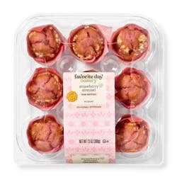 Spring Strawberry Streusel Mini Muffins - 13oz/9ct - Favorite Day™