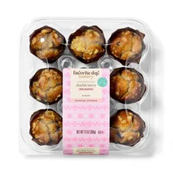 Spring Double Berry Mini Muffins - 13oz/9ct - Favorite Day™