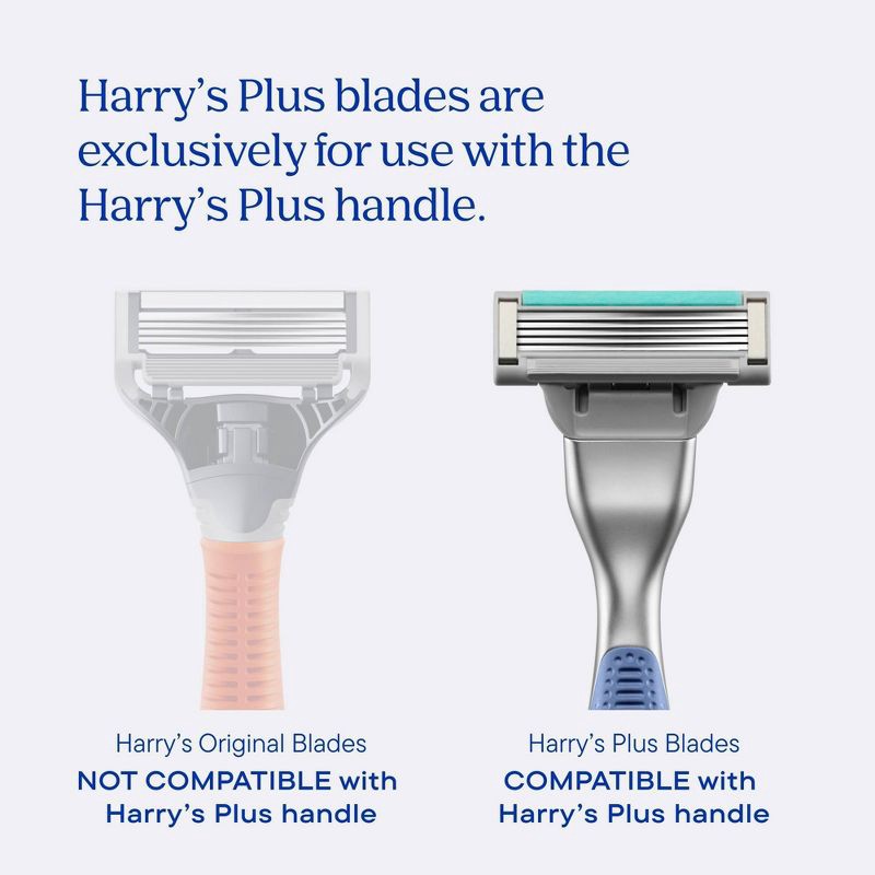 slide 2 of 9, Harry's Plus Men's Razor Handle with 2 Razor Blade Cartridges - Onyx, 1 ct