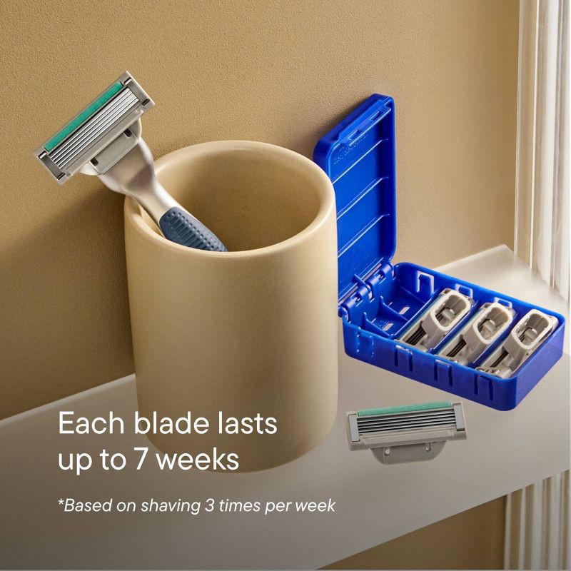 slide 3 of 9, Harry's Plus Men's Razor Handle with 2 Razor Blade Cartridges - All Black, 1 ct