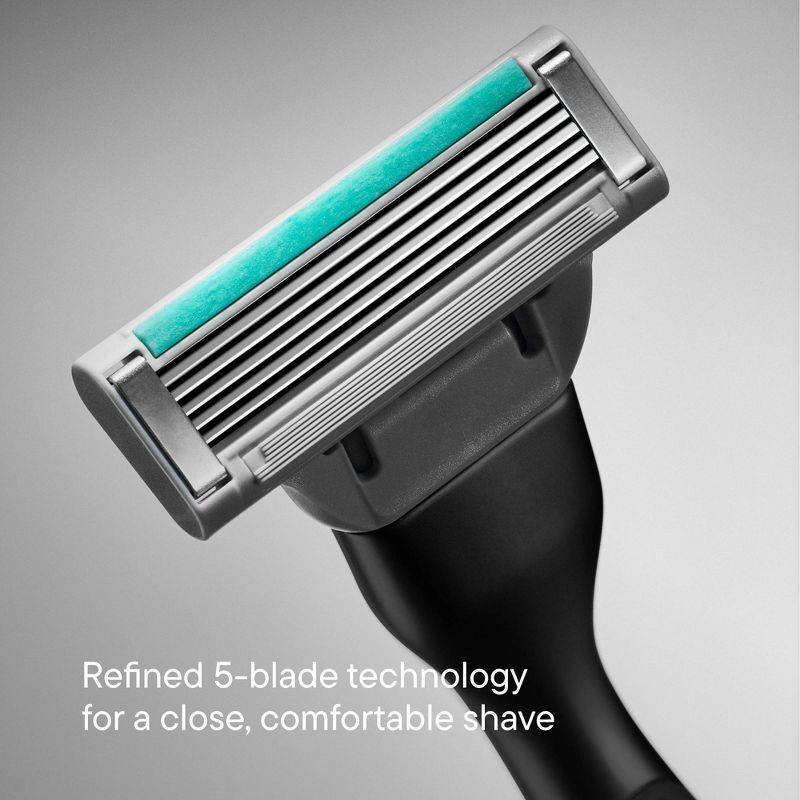 slide 4 of 9, Harry's Plus Men's Razor Handle with 2 Razor Blade Cartridges - All Black, 1 ct