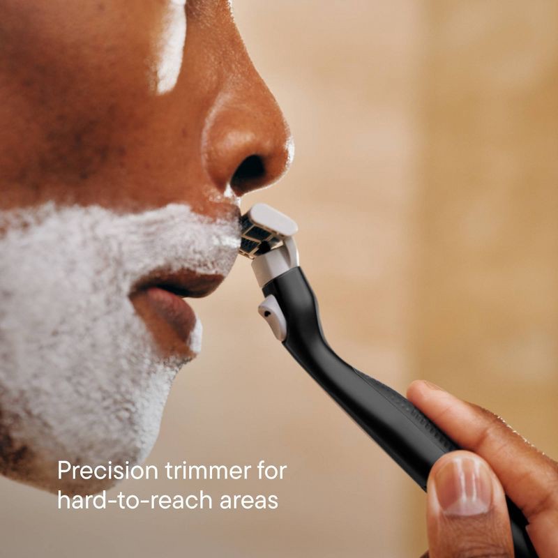 slide 5 of 9, Harry's Plus Men's Razor Handle with 2 Razor Blade Cartridges - All Black, 1 ct