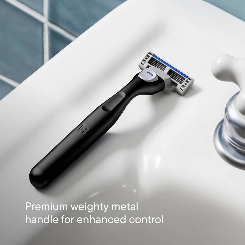 slide 6 of 9, Harry's Plus Men's Razor Handle with 2 Razor Blade Cartridges - All Black, 1 ct