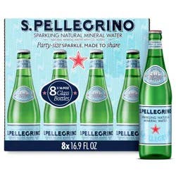 Sanpellegrino Mineral Sparkling Water Glass Bottles – 8pk/16.9 fl oz