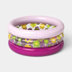 8.79'' x 6.59'' x 2.2'' Mini 3 Ring Pool Flower Pattern 11 Galton Round Kiddie Pool - Sun Squad™