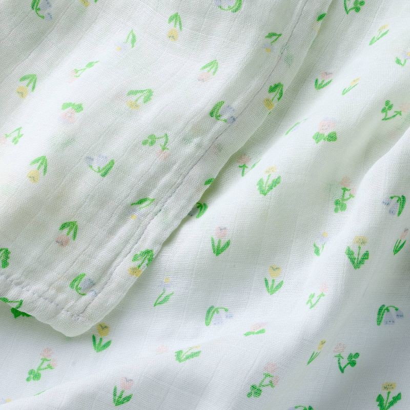 slide 3 of 4, Muslin Swaddle Blanket - Floral - Cloud Island™, 1 ct