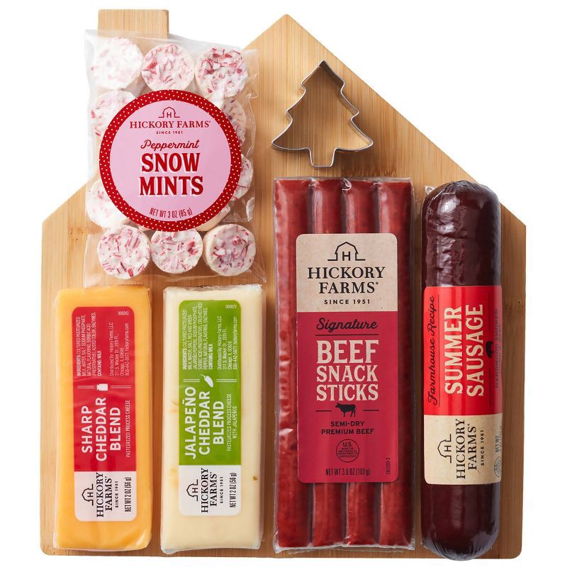 slide 3 of 6, Hickory Farms Christmas Gift Set Charcuterie Chalet Board Kit - 14.6oz, 14.6 oz