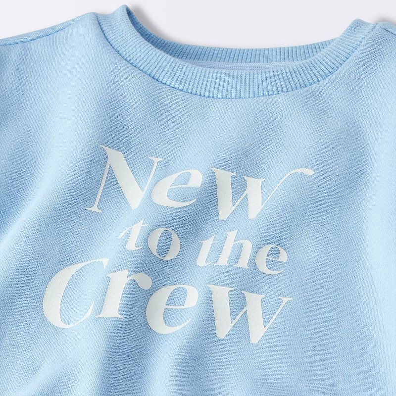 slide 4 of 4, Baby Boys' 2pc New to the Crew Fleece Sweatshirt and Jogger Pants Set - Cloud Island™ Blue 12M, 2 ct