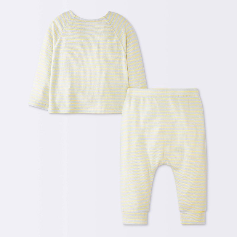 slide 2 of 4, Baby Boys' 2pc Striped Sweater and Jogger Pants Set - Cloud Island™ Gray 0-3M, 2 ct