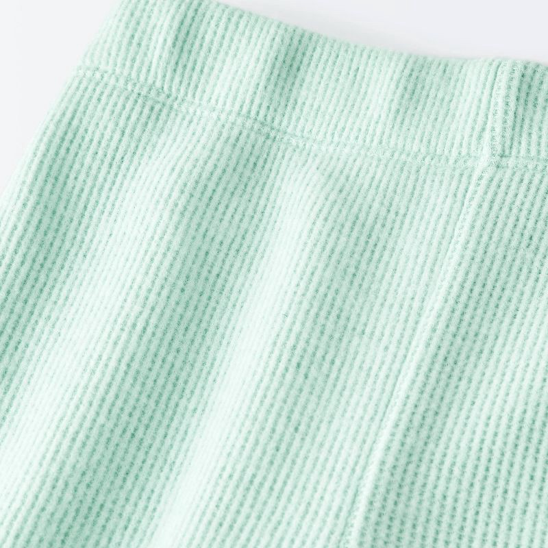 slide 4 of 4, Baby Girls' 2pc Cloud Flutter Waffle Sweatshirt and Pull-On Pants Set - Cloud Island™ Green 18M, 2 ct