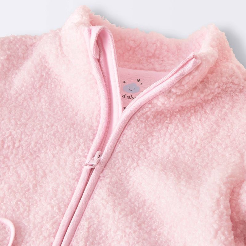slide 2 of 4, Baby Girls' Heart Fuzzy Jacket - Cloud Island™ Pink Newborn, 1 ct