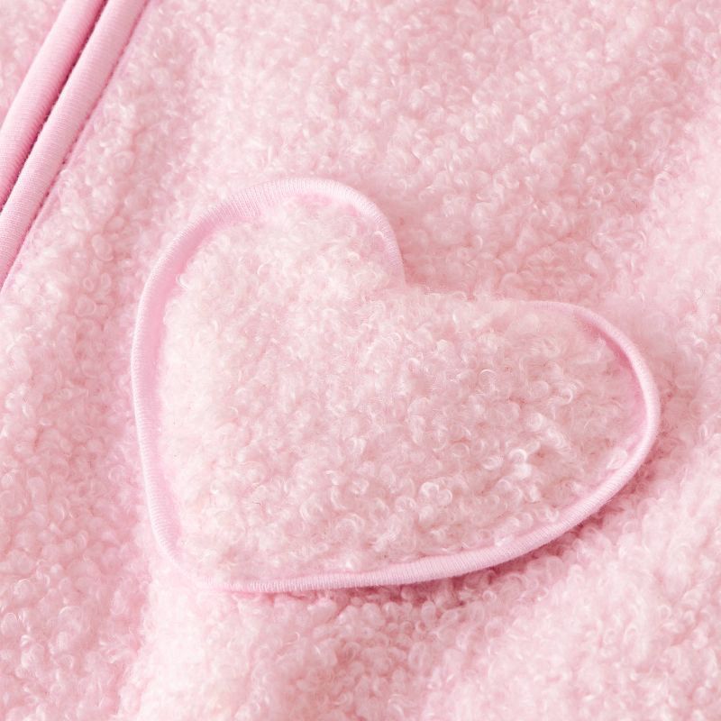 slide 2 of 4, Baby Girls' Heart Fuzzy Jacket - Cloud Island™ Pink 6-9M, 1 ct