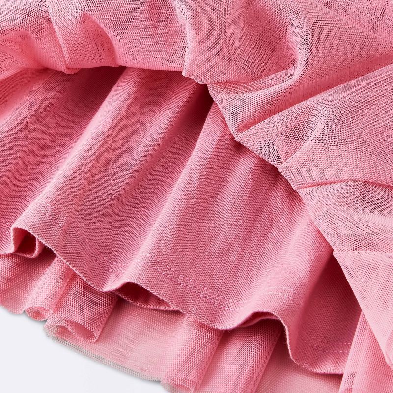 slide 2 of 4, Baby Girls' Long Sleeve Modal Fleece Tulle Dress - Cloud Island™ Pink 24M, 1 ct