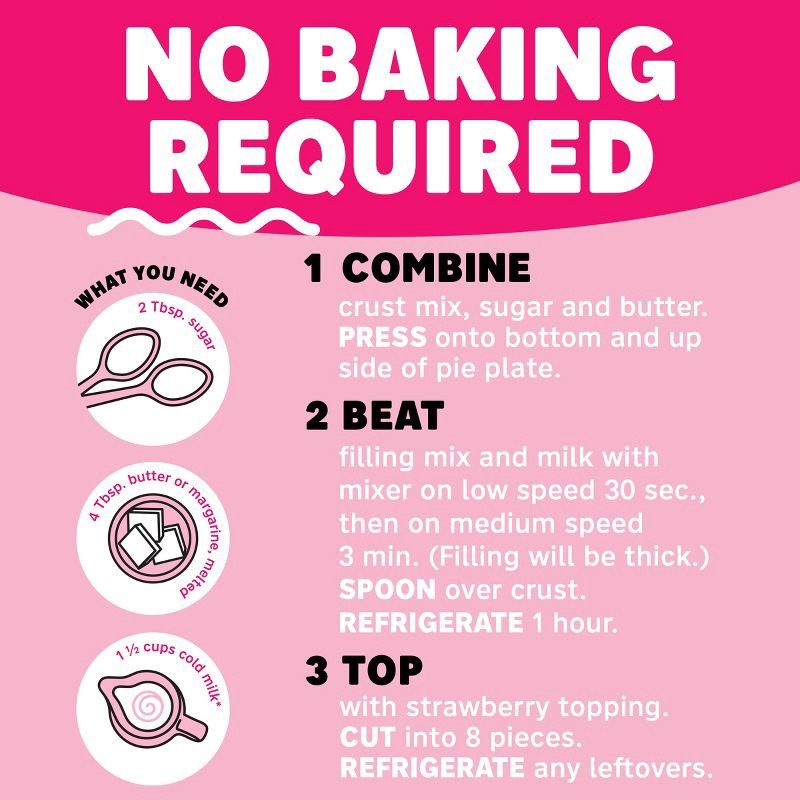 slide 7 of 9, Jell-O No Bake Strawberry Cheesecake Mix - 19.6oz, 19.6 oz