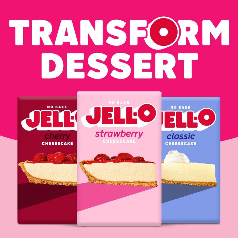slide 8 of 9, Jell-O No Bake Strawberry Cheesecake Mix - 19.6oz, 19.6 oz