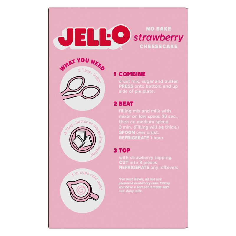 slide 9 of 9, Jell-O No Bake Strawberry Cheesecake Mix - 19.6oz, 19.6 oz