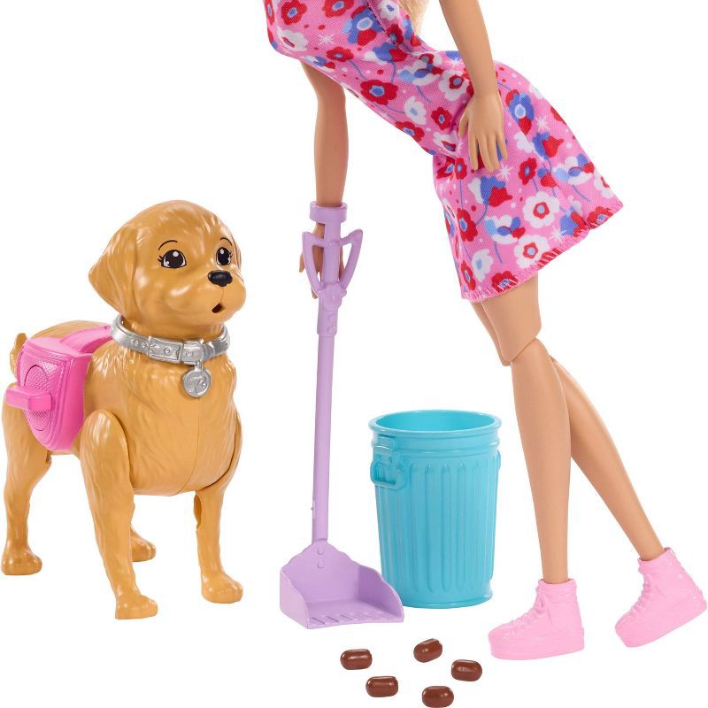 slide 4 of 6, Barbie “Malibu” Walk & Potty Pup Toy Set, Includes Doll, Walking Pet Dog with Potty Feature, & Accessories, 1 ct