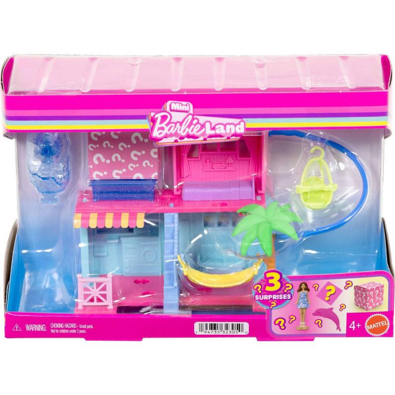 slide 1 of 2, Barbie Mini Barbie Land Doll & Beach House Set, with 1.5" Doll, Furniture & Accessories, 1 ct
