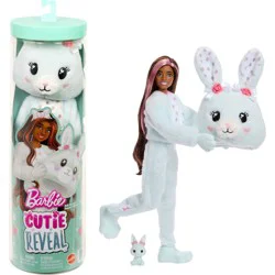 Barbie Cutie Reveal Doll & Accessories, Cuddly Series Bunny with 10 Surprises